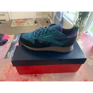 Reebok Classic Leather Unisex‎ Running Shoes Blue Black Brown M4/W5.5 NIB